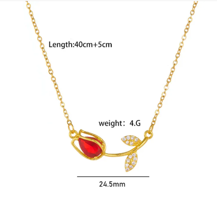 TULIA – Collier tulipes à zircon