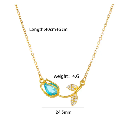 TULIA – Collier tulipes à zircon