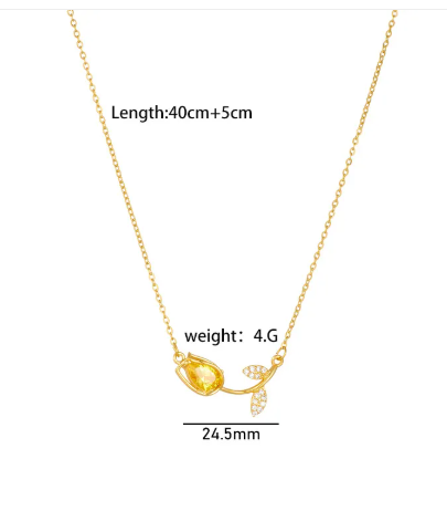 TULIA – Collier tulipes à zircon
