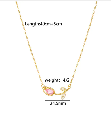 TULIA – Collier tulipes à zircon