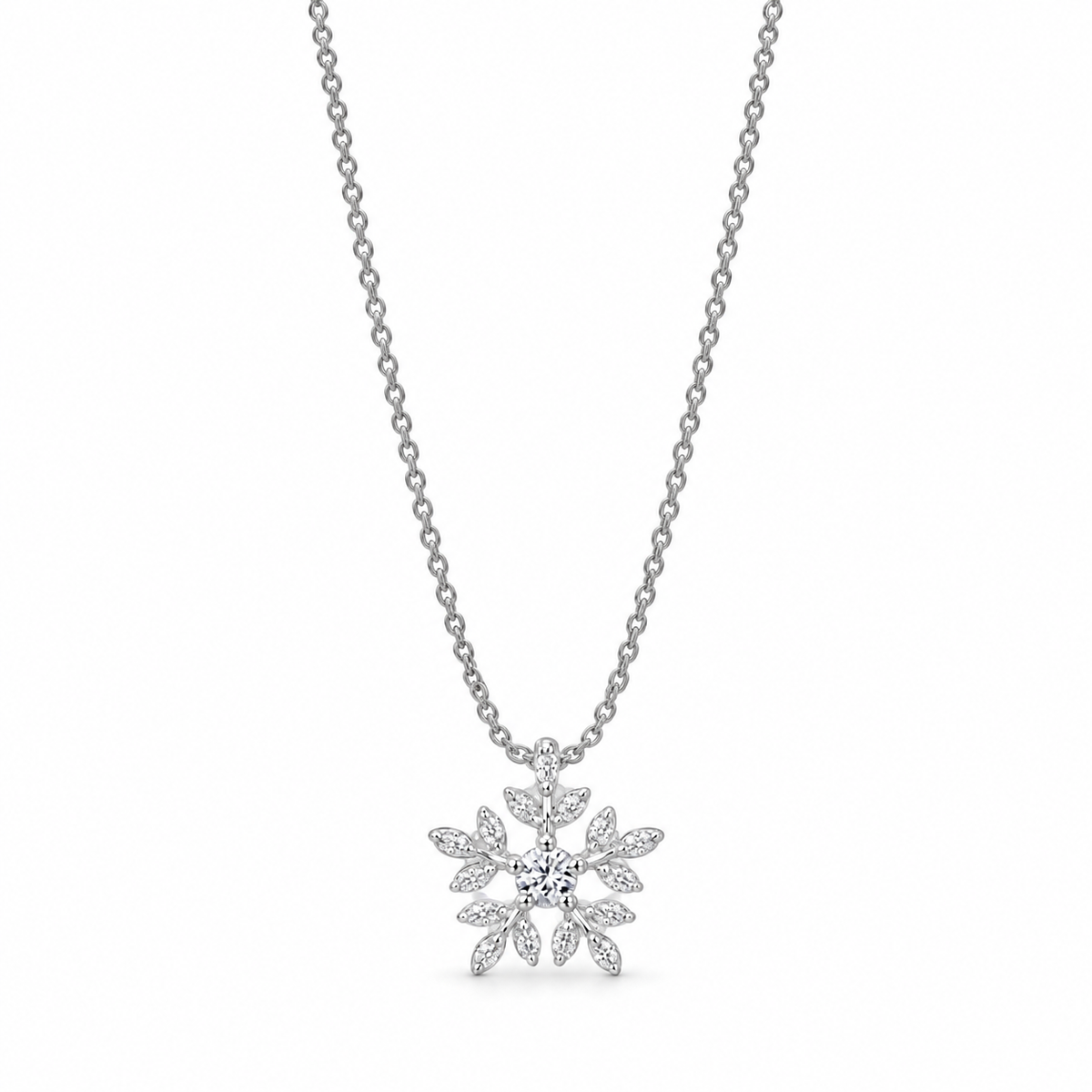 EIRA – Silber-Schneeflocken-Halskette