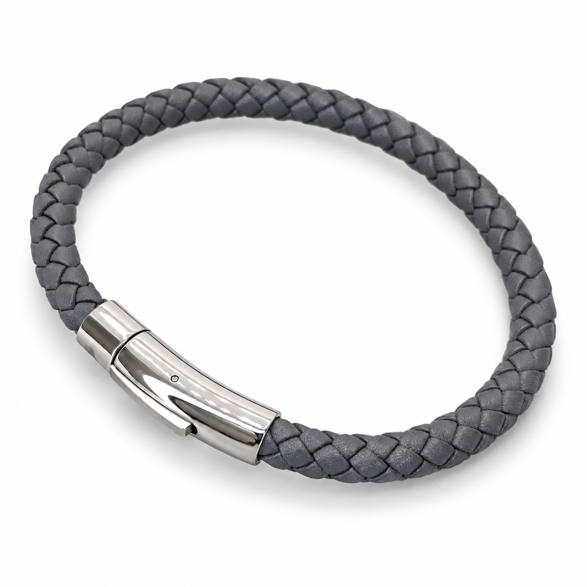 NERO - Bracelet en cuir acier titane