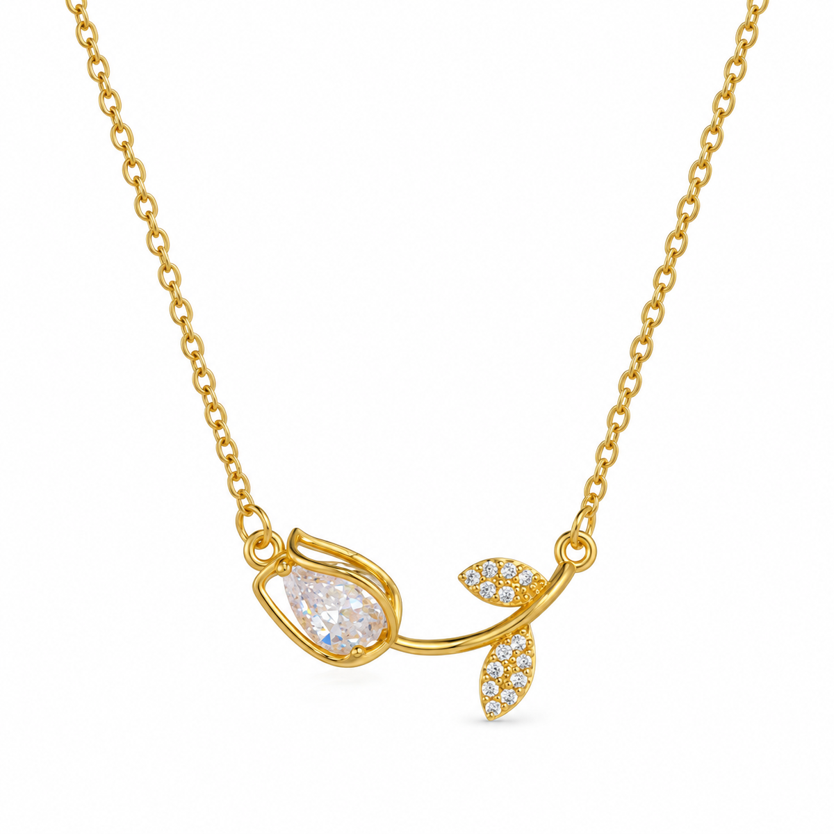 TULIA – Collier tulipes à zircon